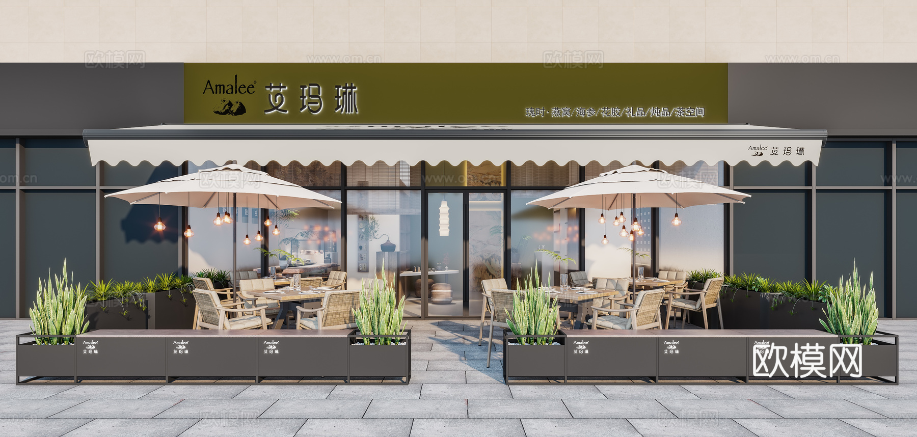 新中式茶餐厅3d模型