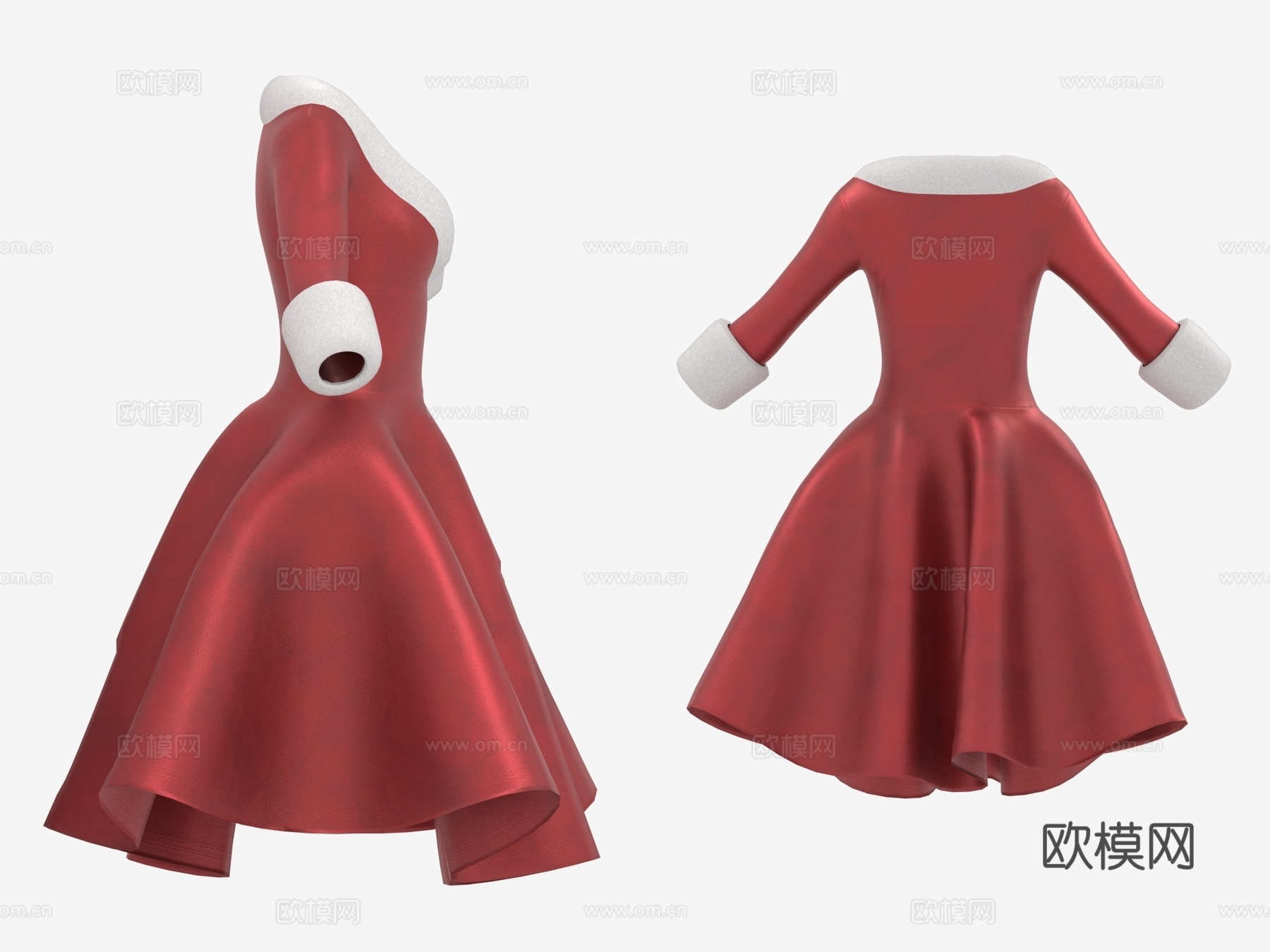 连衣裙 裙子 圣诞礼服 女性服装 女装 衣服3d模型