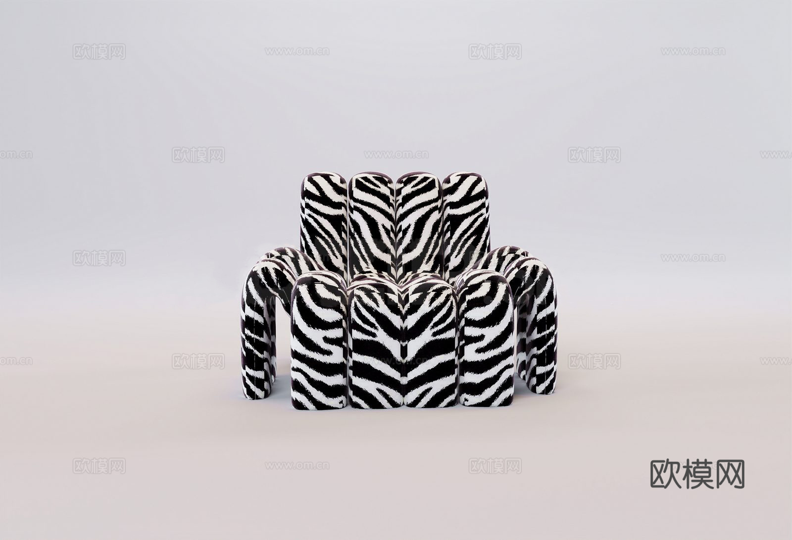 现代简约艺术单人休闲沙发3d模型