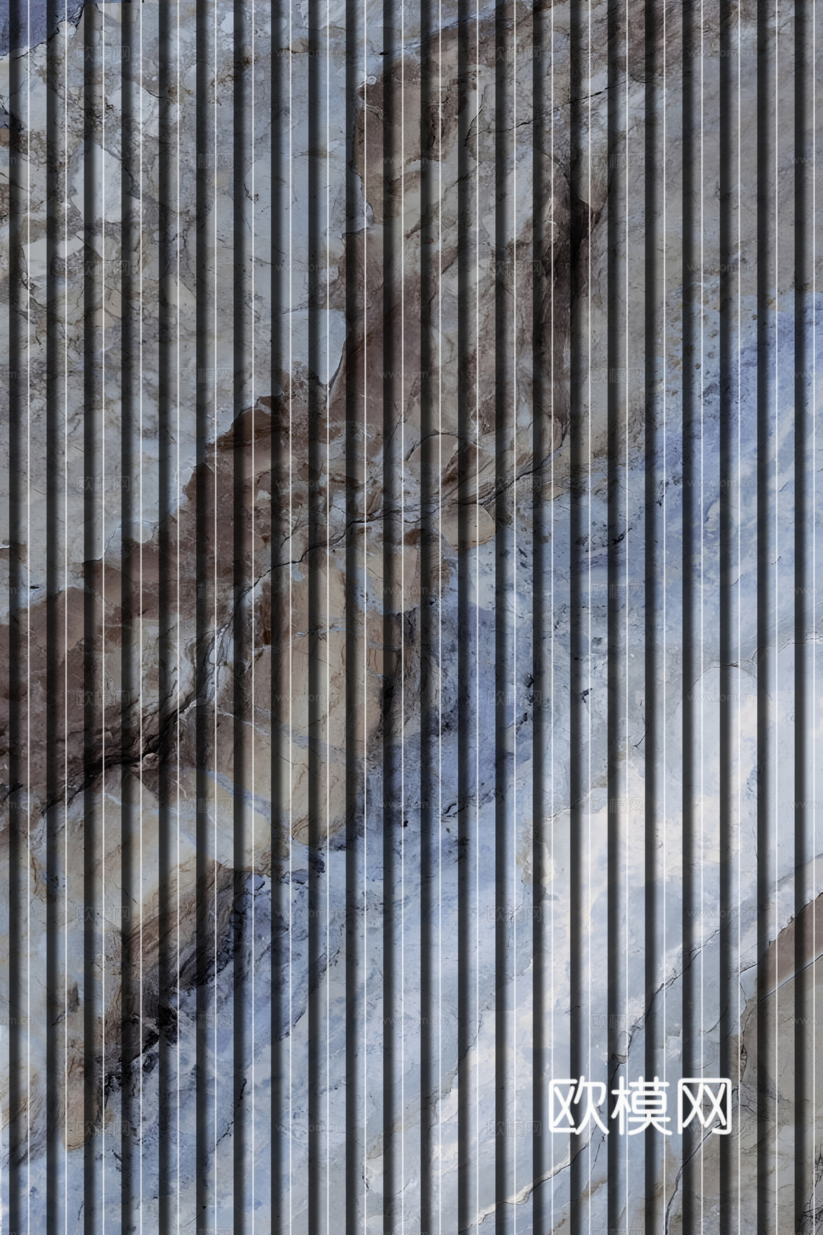 岩板石纹拉槽格栅长城板
