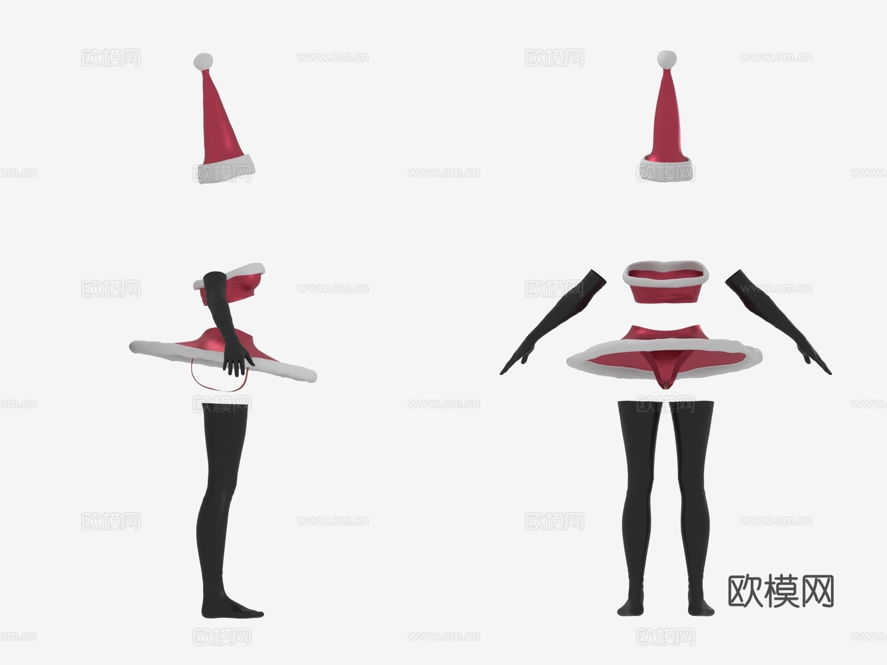 圣诞服装 女性服装 女装 衣服3d模型
