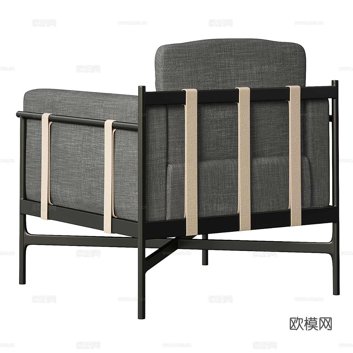 现代意式 Hearst 休闲椅3d模型