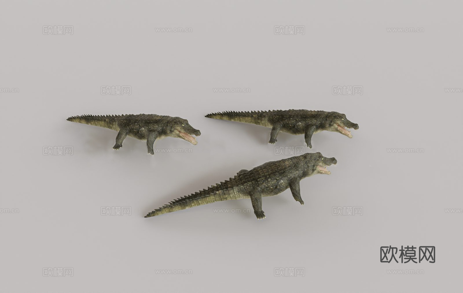 现代动物鳄鱼su模型