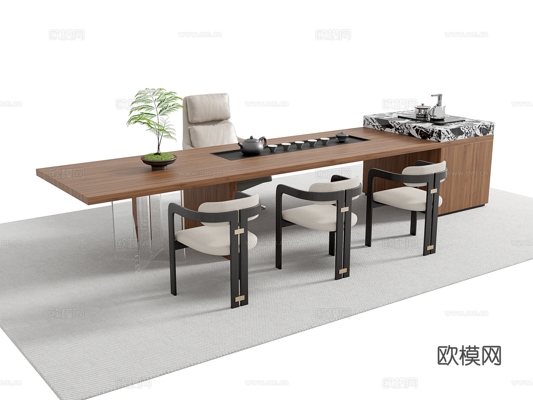 现代老板茶台3d模型