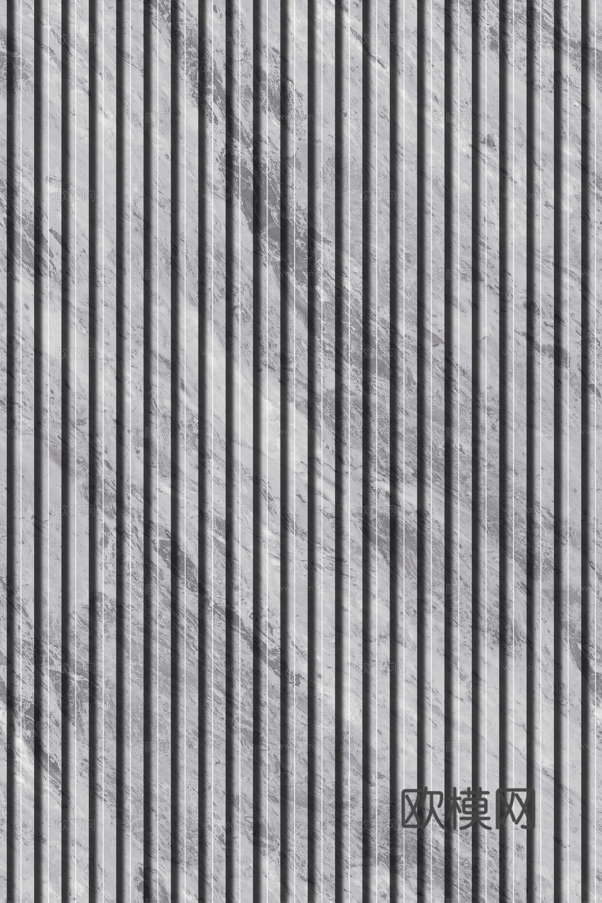 岩板石纹拉槽格栅长城板下载（渲染图2）