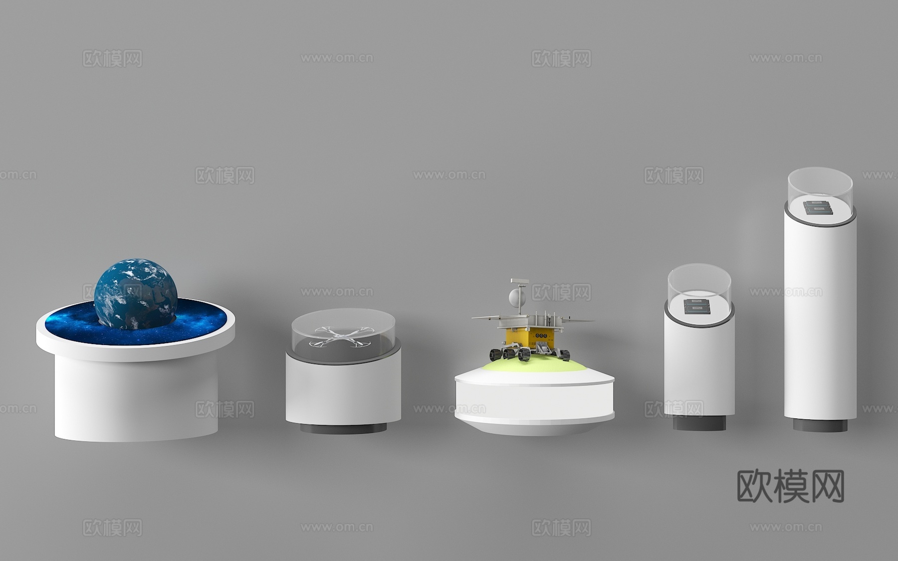 科技展柜 展台3d模型