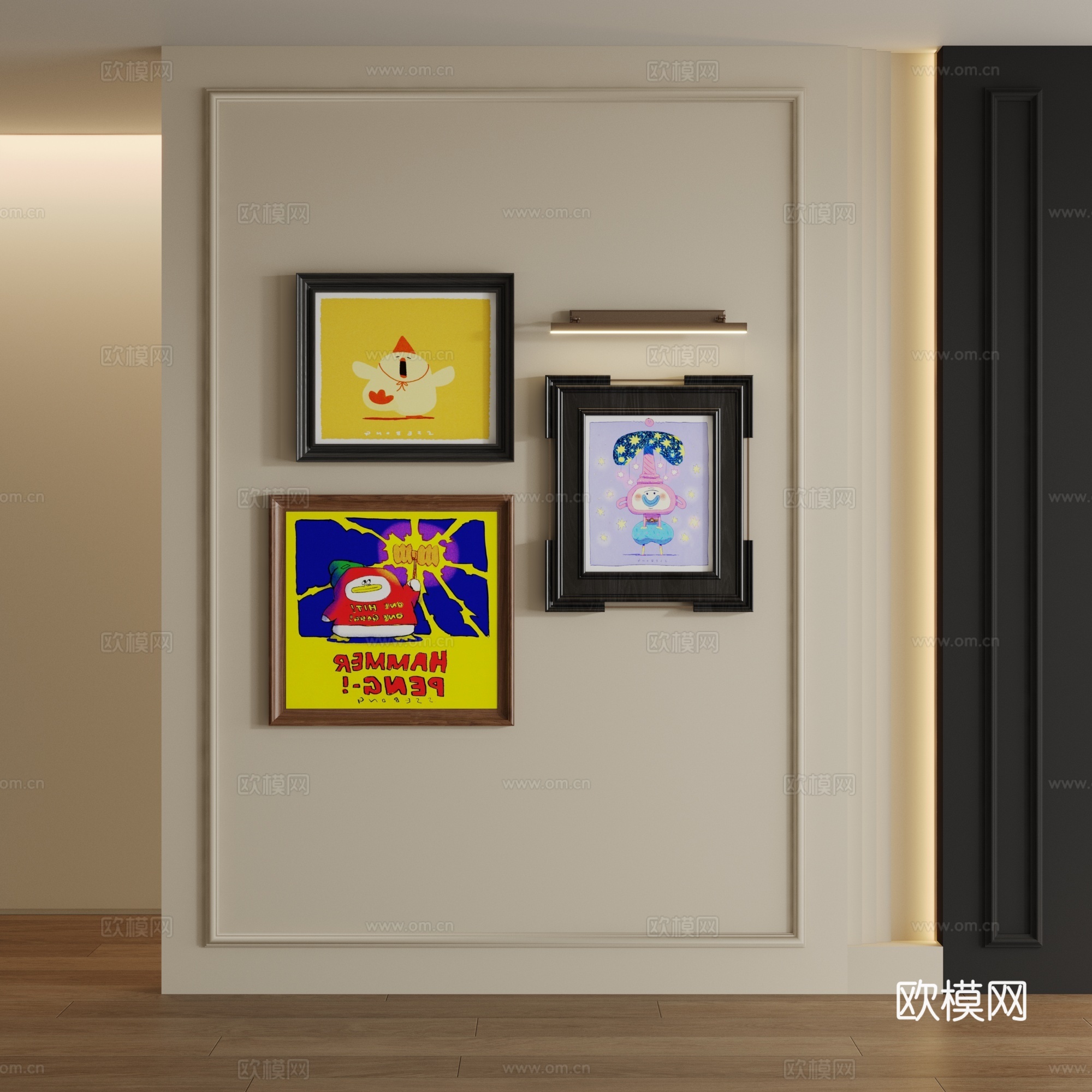 中古风装饰画3d模型