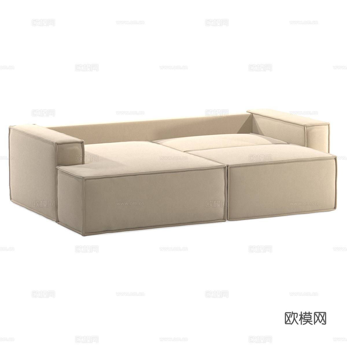 现代意式布艺休闲沙发3d模型