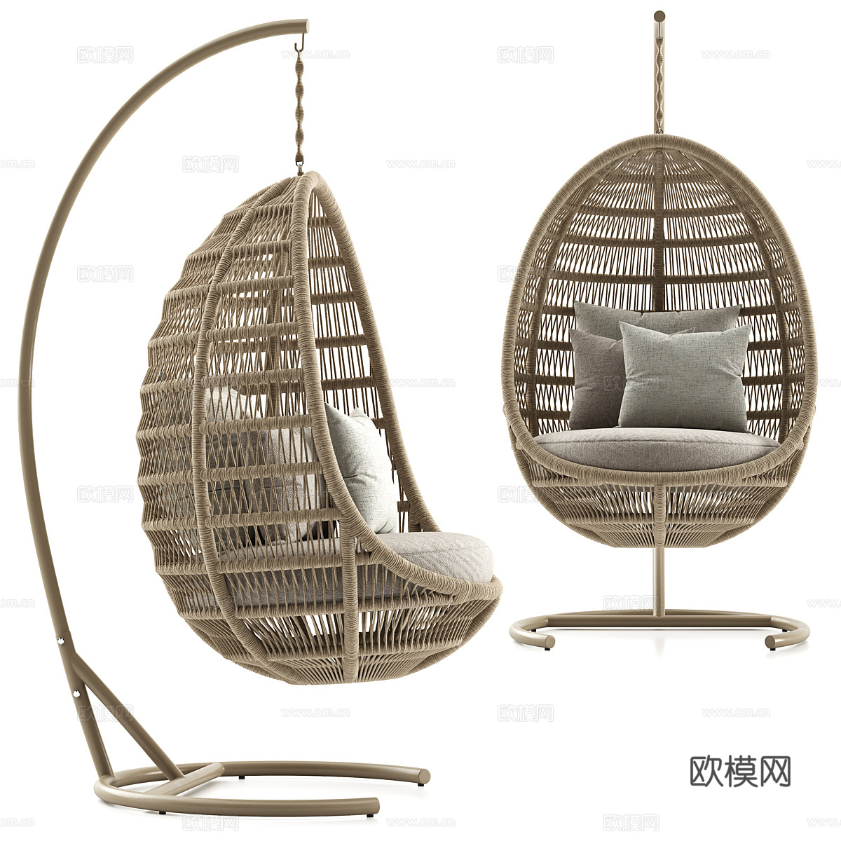 现代巴拿马蛋秋千椅3d模型