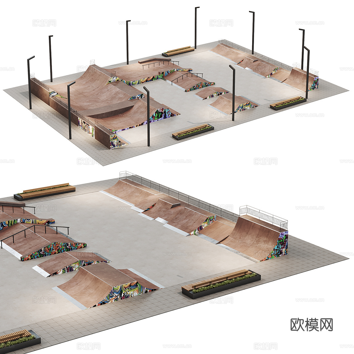 滑板公园3d模型