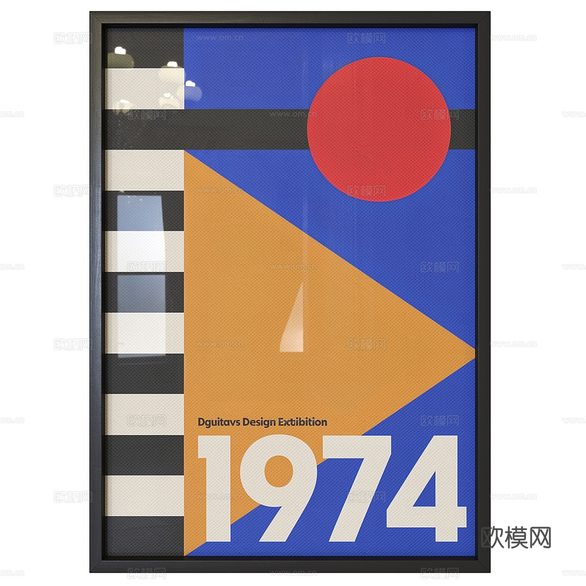 现代意式装饰挂画3d模型