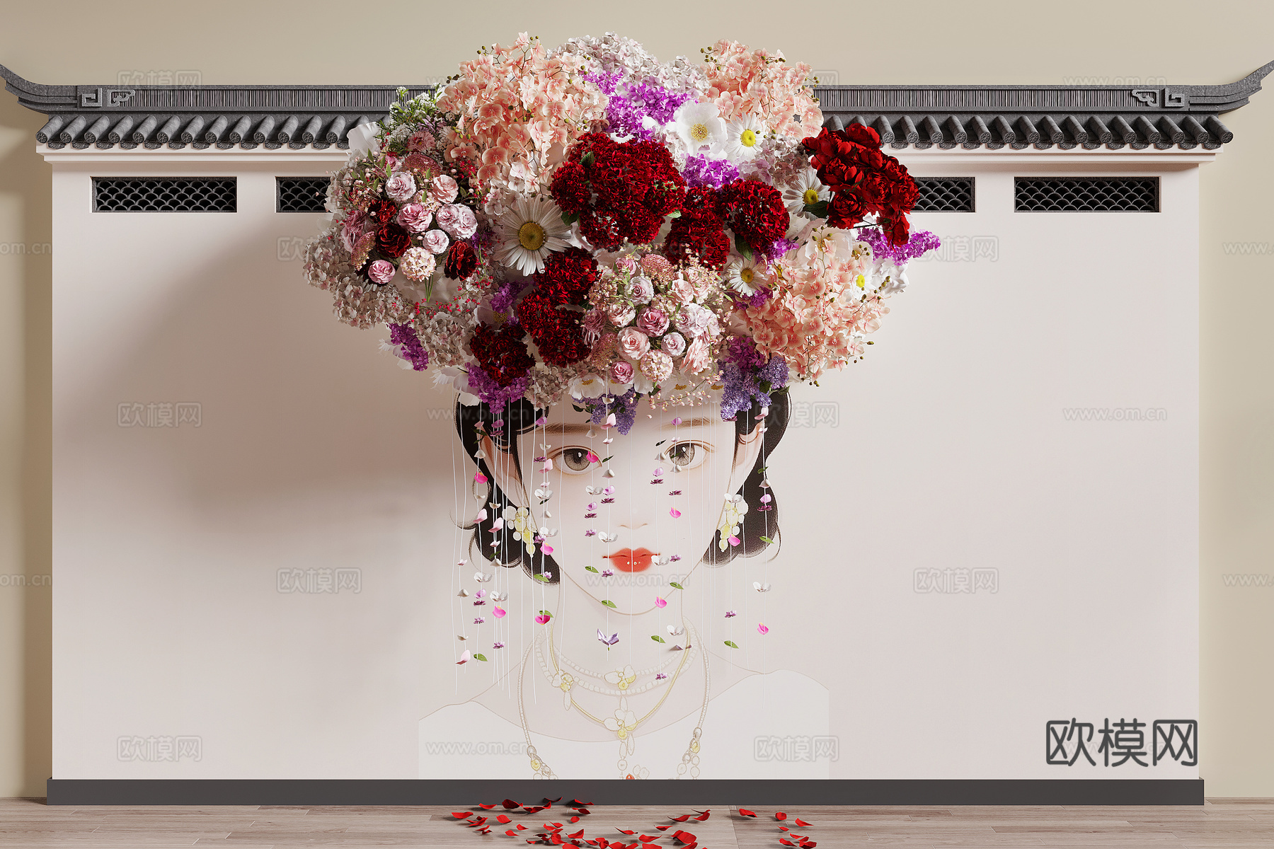 鲜花美陈3d模型