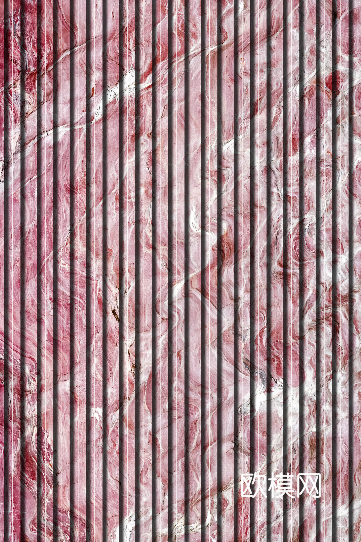 岩板石纹拉槽格栅长城板下载（渲染图7）