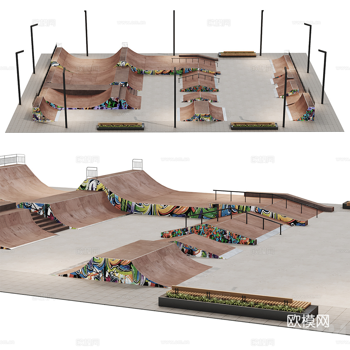 滑板公园3d模型