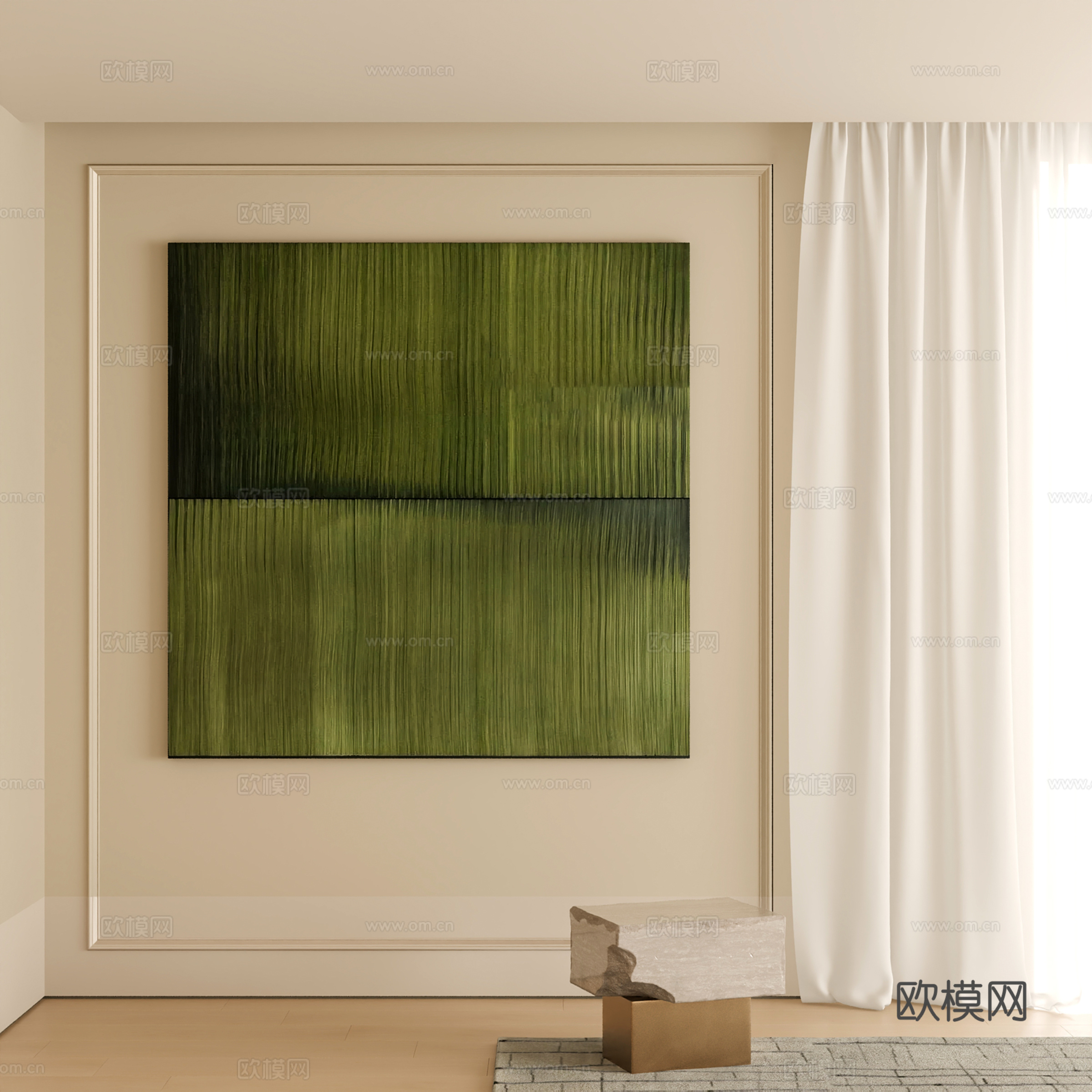 现代中古挂画 中古风挂画 复古挂画 玄关挂画 书房挂画 油画su模型
