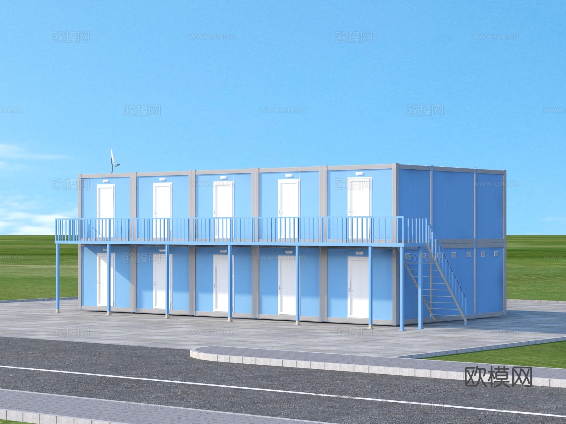活动板房 施工板房 简易板房3d模型