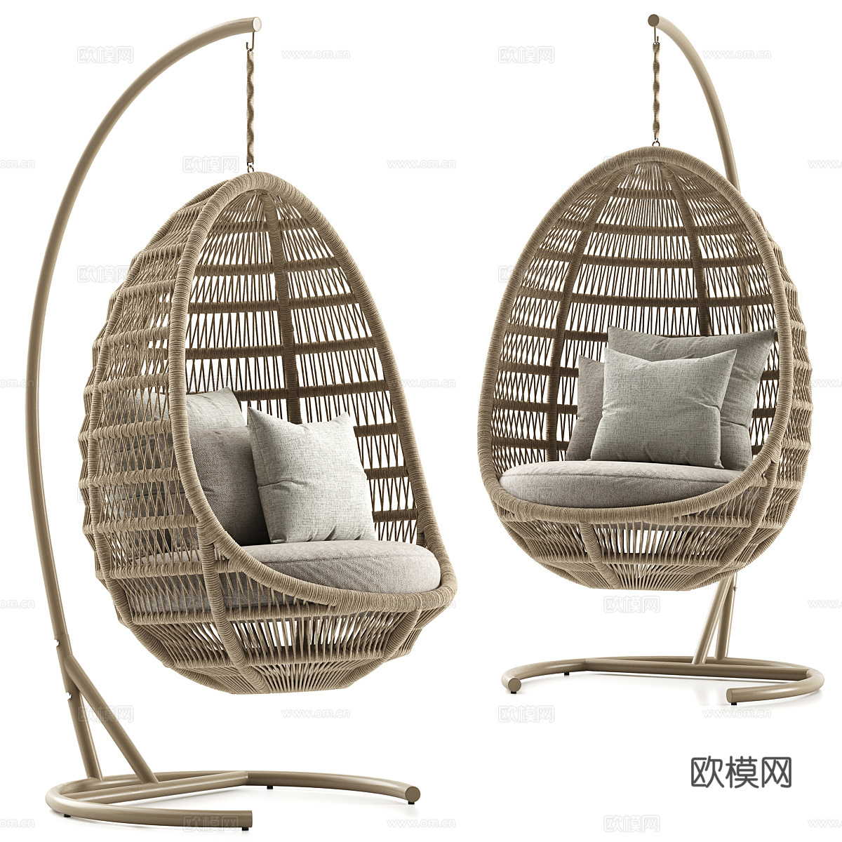 现代巴拿马蛋秋千椅3d模型