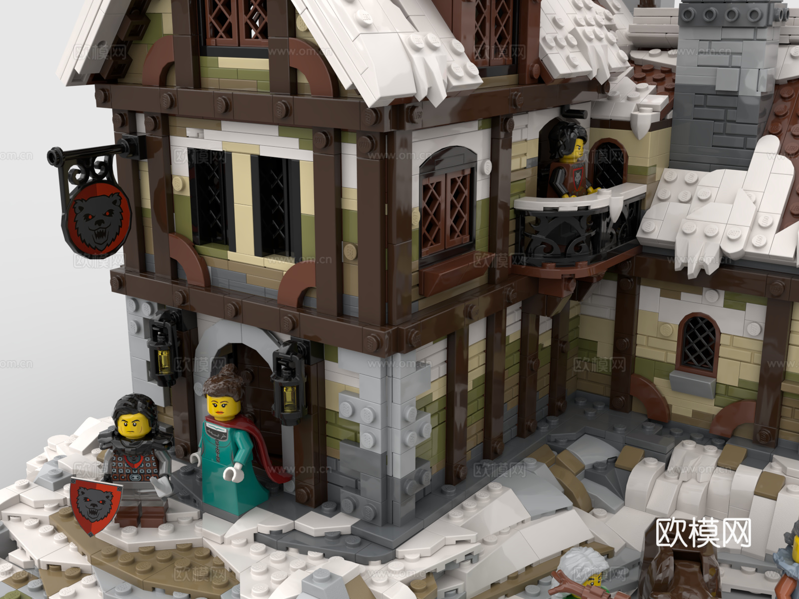 乐高 LEGO 玩具 积木 中世纪 小镇 房子 酒馆3d模型