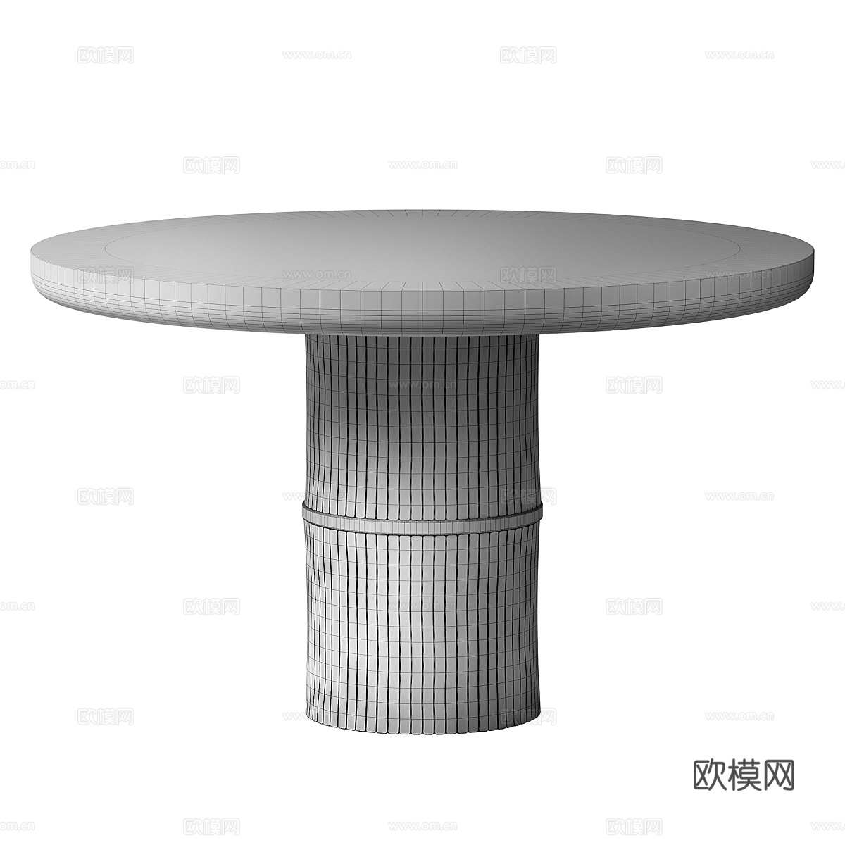 新中式侘寂圆餐桌3d模型