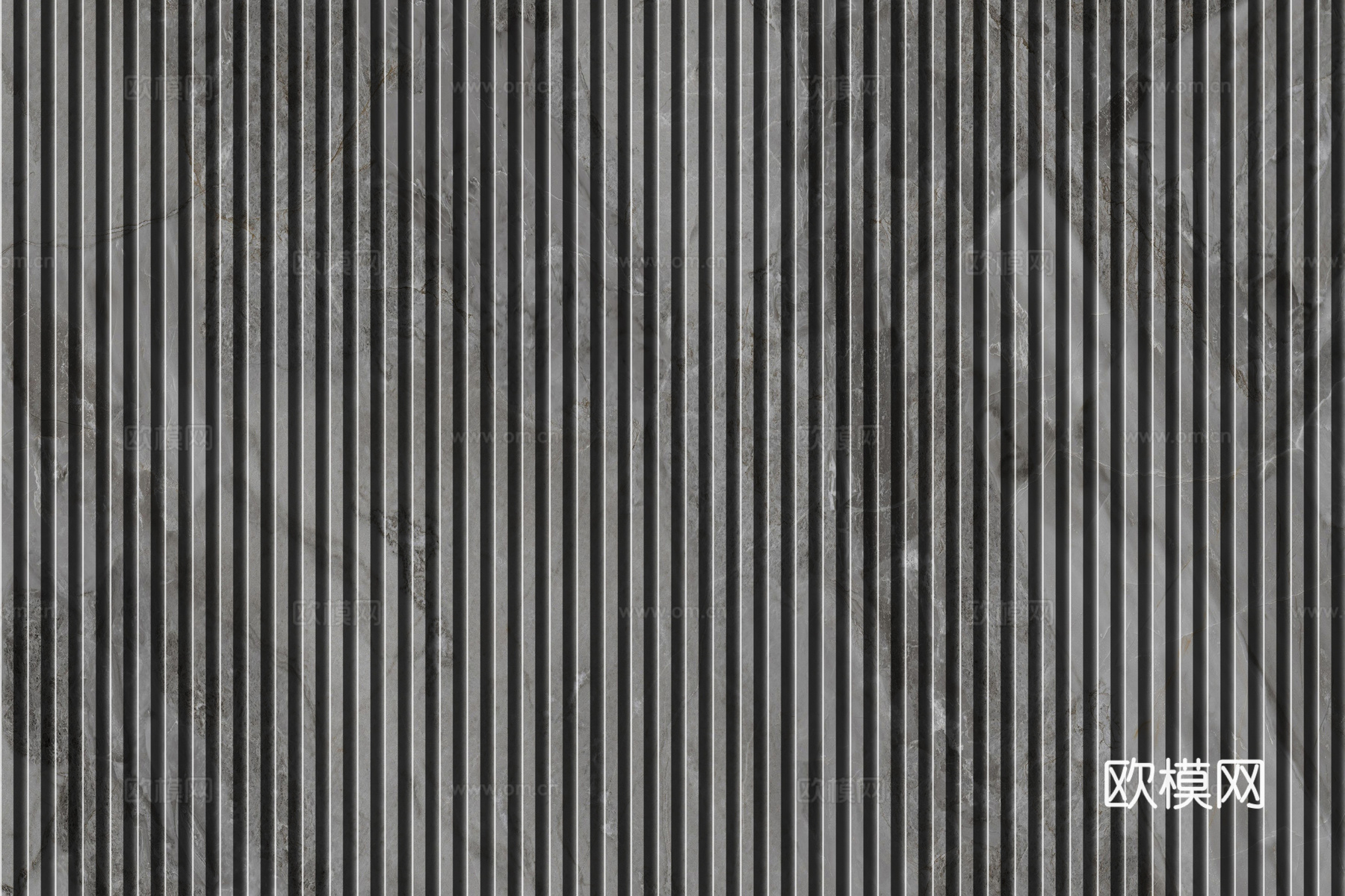 岩板大理石纹拉槽长城板格栅背景墙下载（渲染图2）