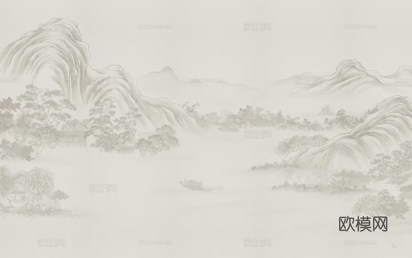 中式山水花鸟壁纸
