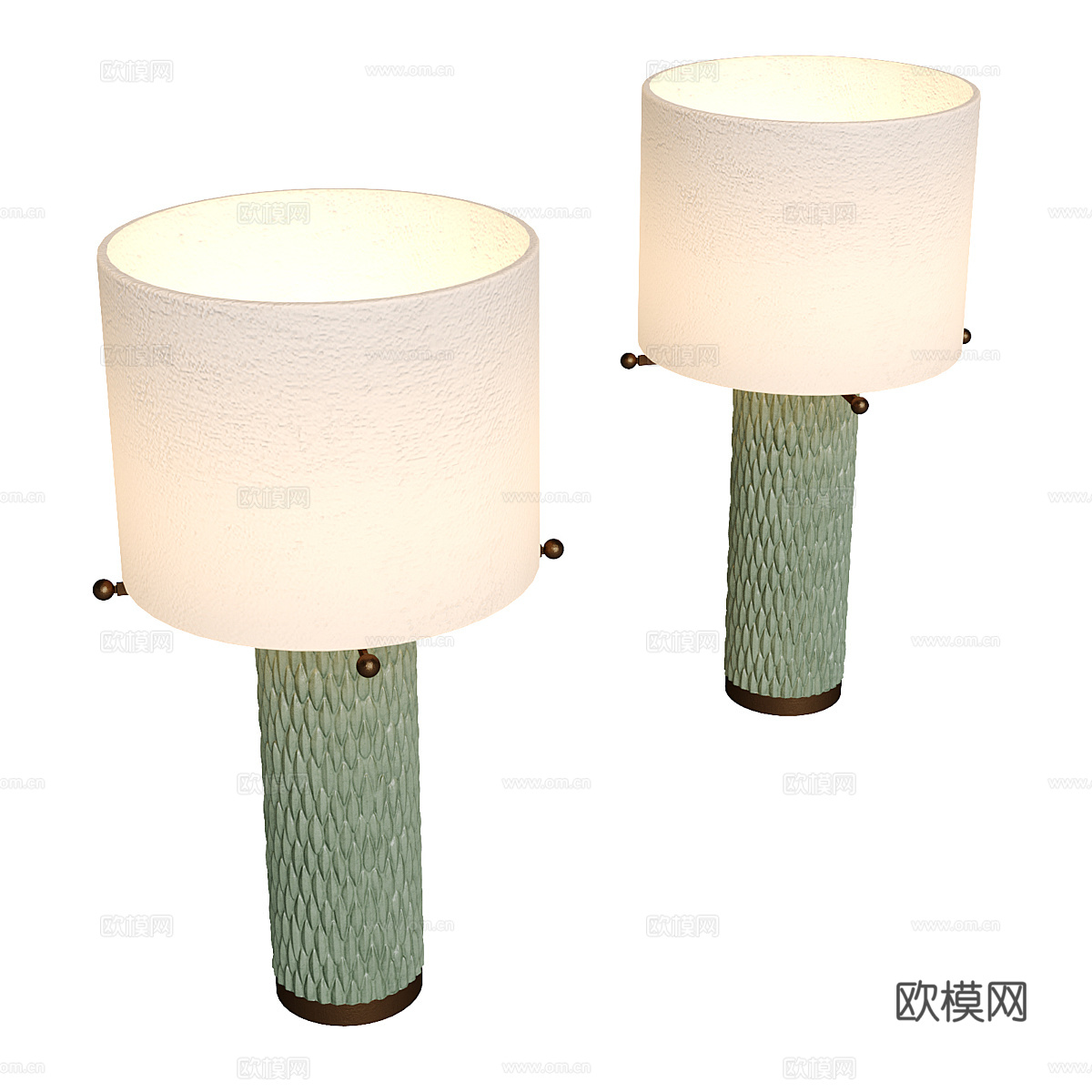 新中式轻奢装饰台灯3d模型