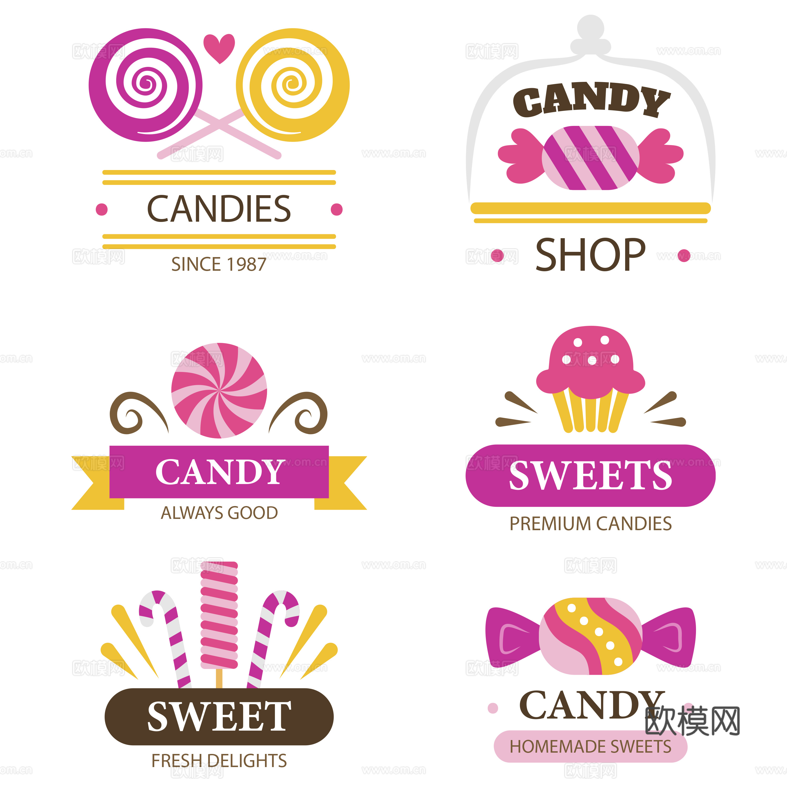 免抠糖果标签 糖果贴 商标 小图标