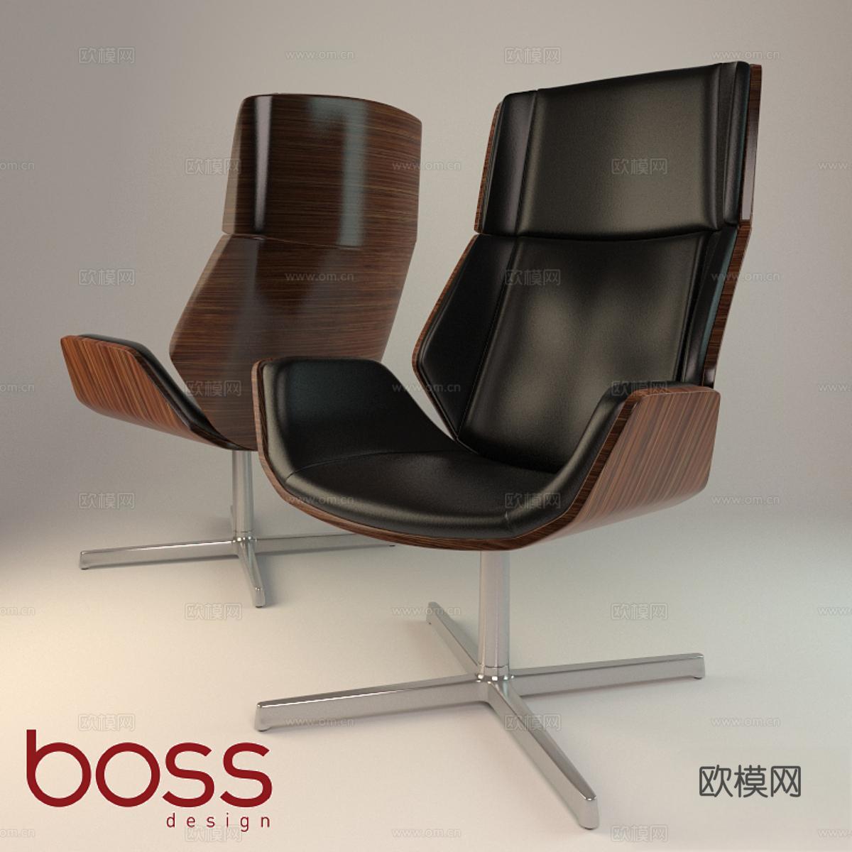 BOSS 办公椅 休闲椅 扶手椅 老板椅 皮革办公椅3d模型