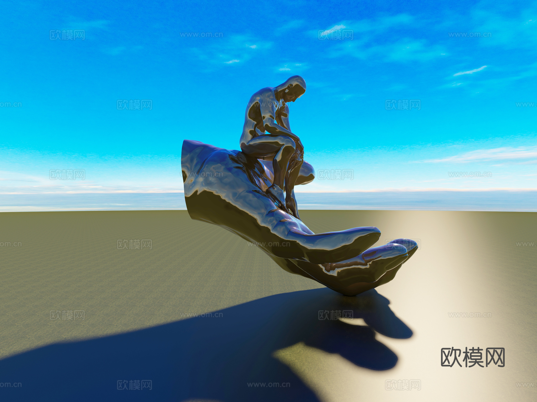 人物手掌雕塑3d模型