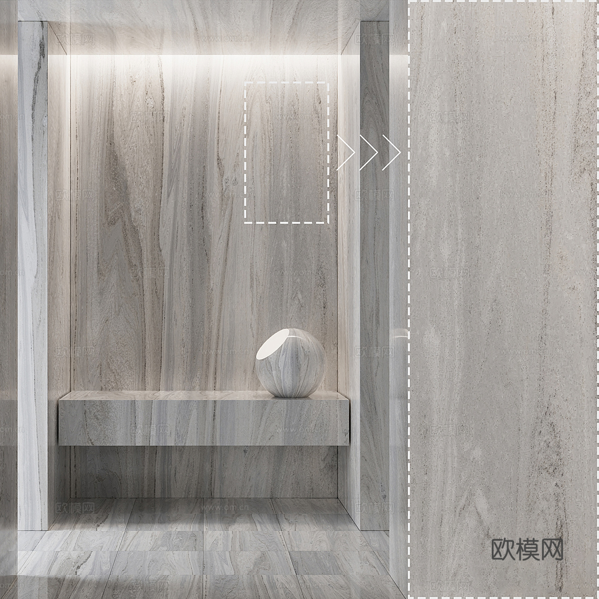 大理石 岩板 PU石材3d模型