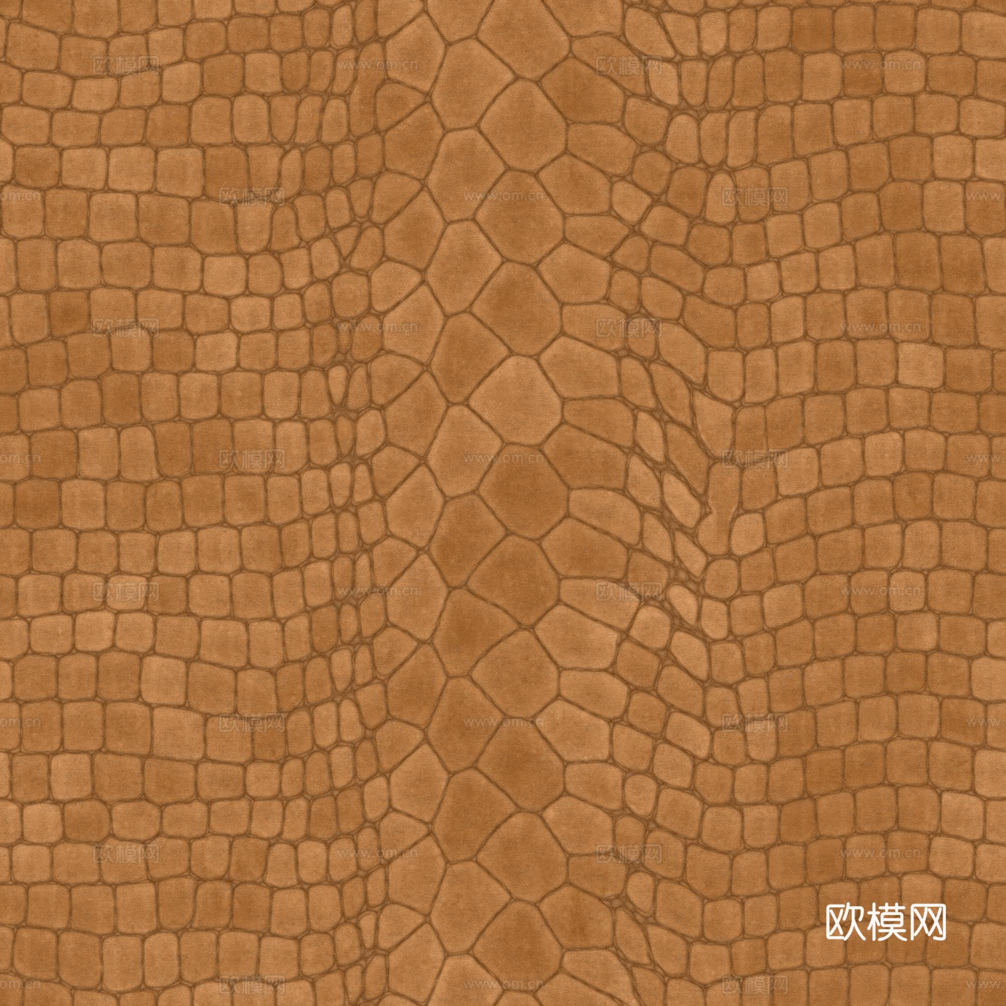 美式意式粗纹皮革 皮纹 哑光皮革 鳄鱼 包包 黄色皮革PBR