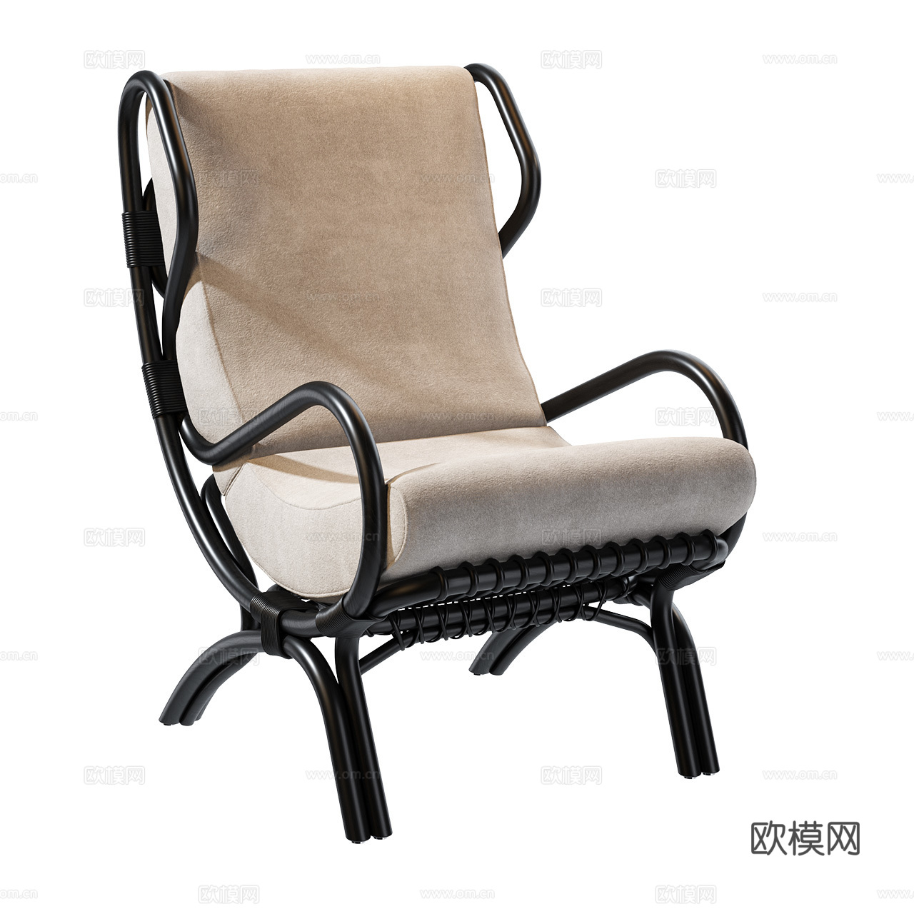 Molteni 意式休闲椅 中古风休闲椅 扶手椅 布艺休闲椅3d模型