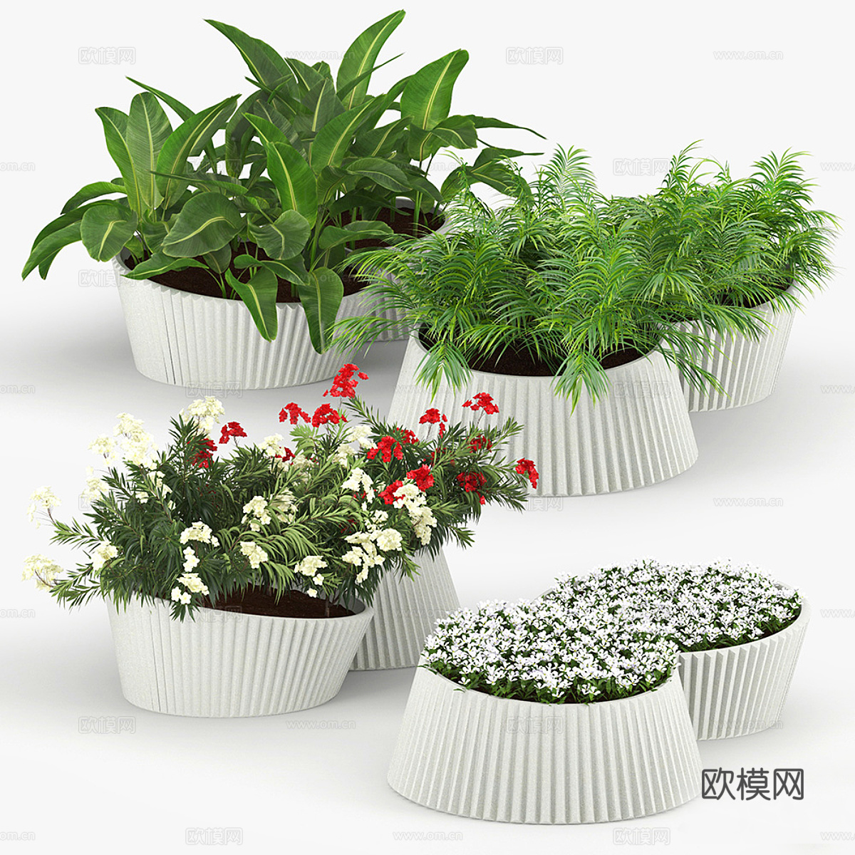 混凝土花盆3d模型