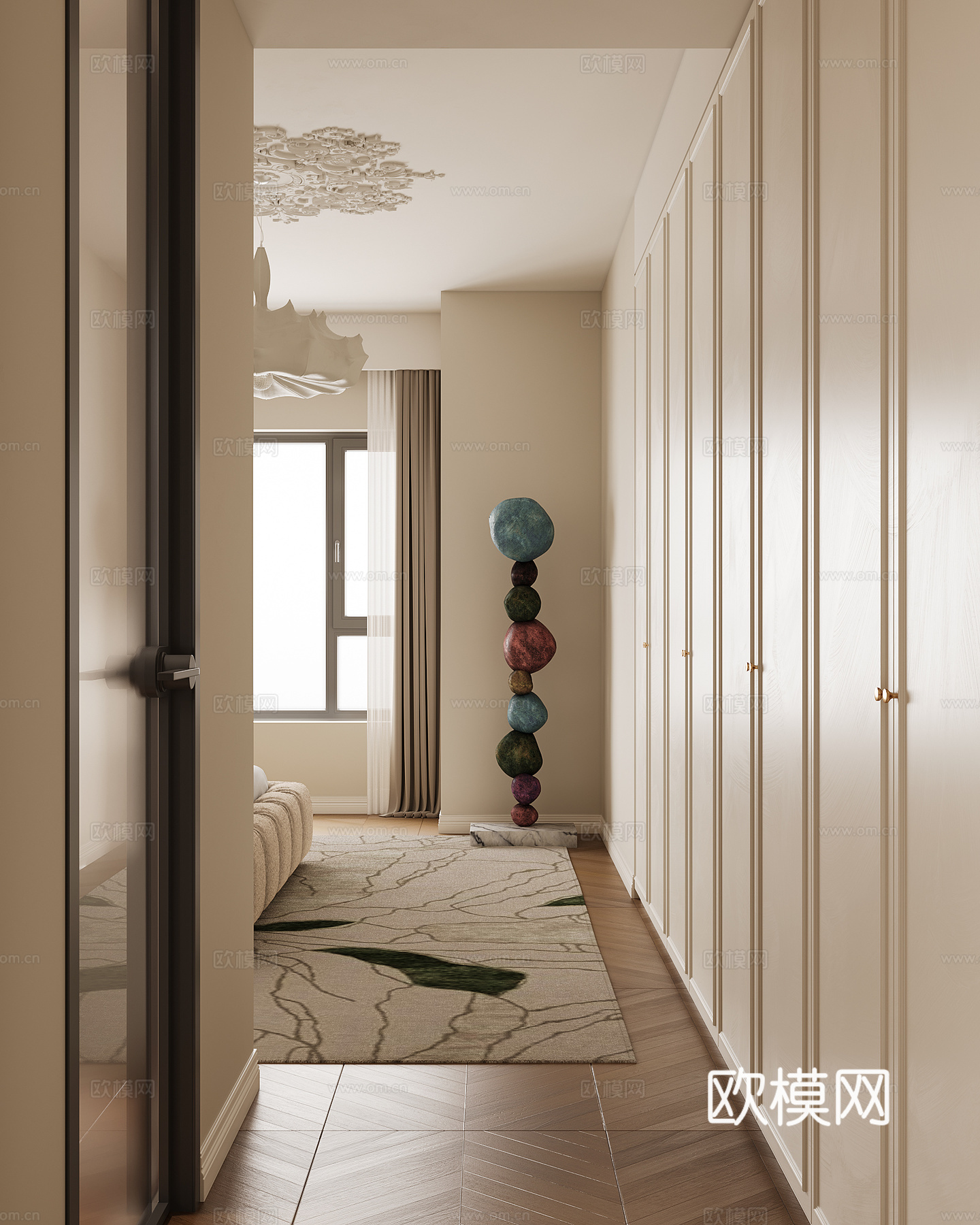 法式衣柜3d模型