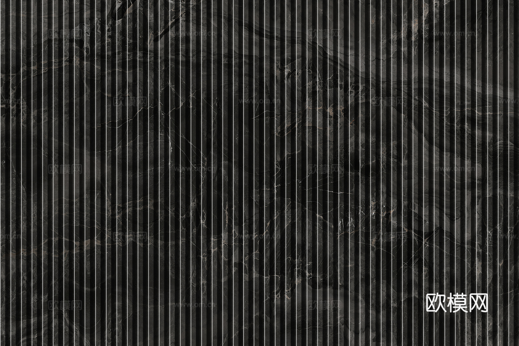 岩板大理石纹拉槽长城板格栅背景墙下载（渲染图7）