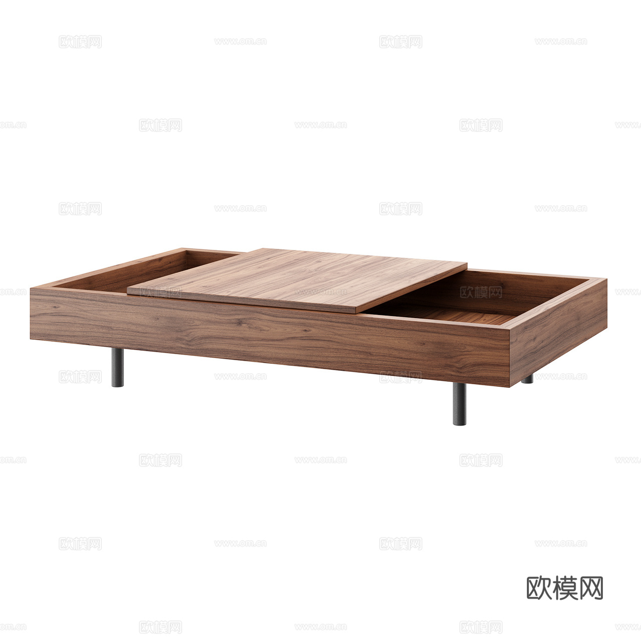 Rolf Benz 意式茶几 极简茶几 胡桃木茶几 方形茶几3d模型