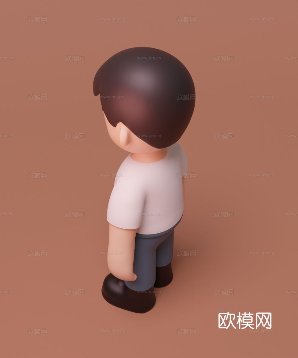 男人 卡通男人 男孩 亚洲人3d模型