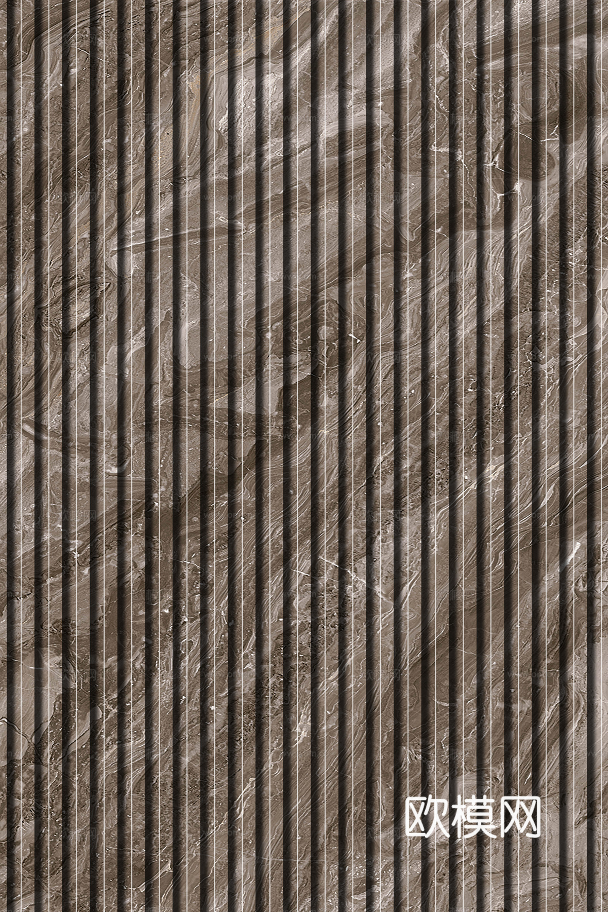 岩板石纹拉槽格栅长城板下载（渲染图3）