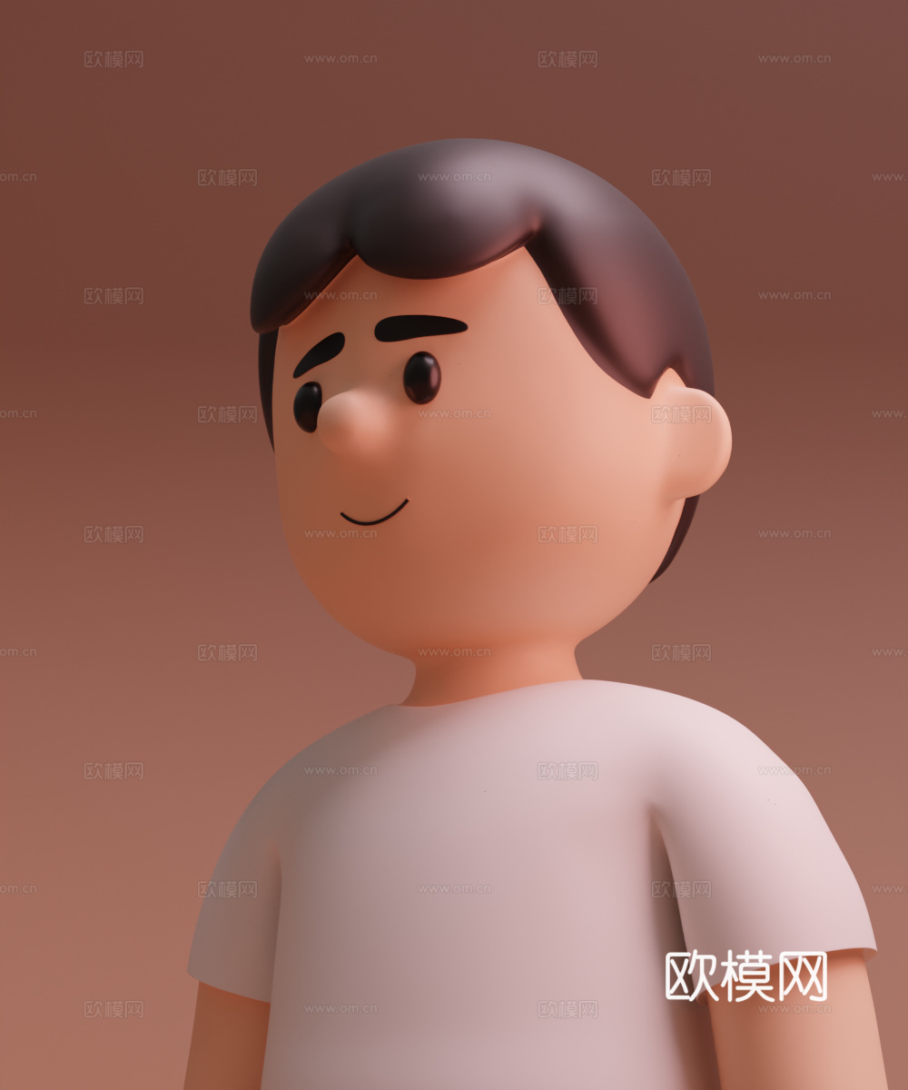 男人 卡通男人 男孩 亚洲人3d模型