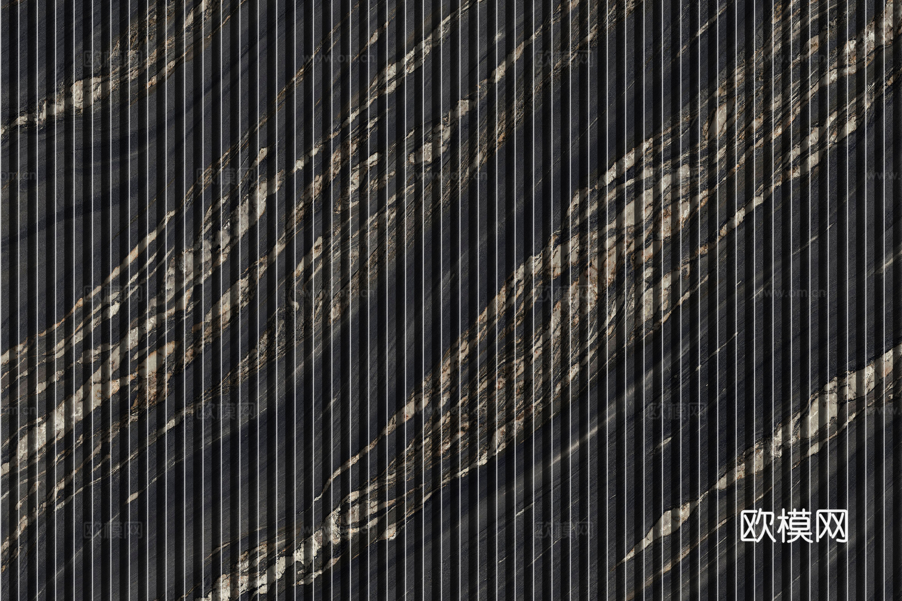 岩板石纹拉槽格栅长城板下载（渲染图6）