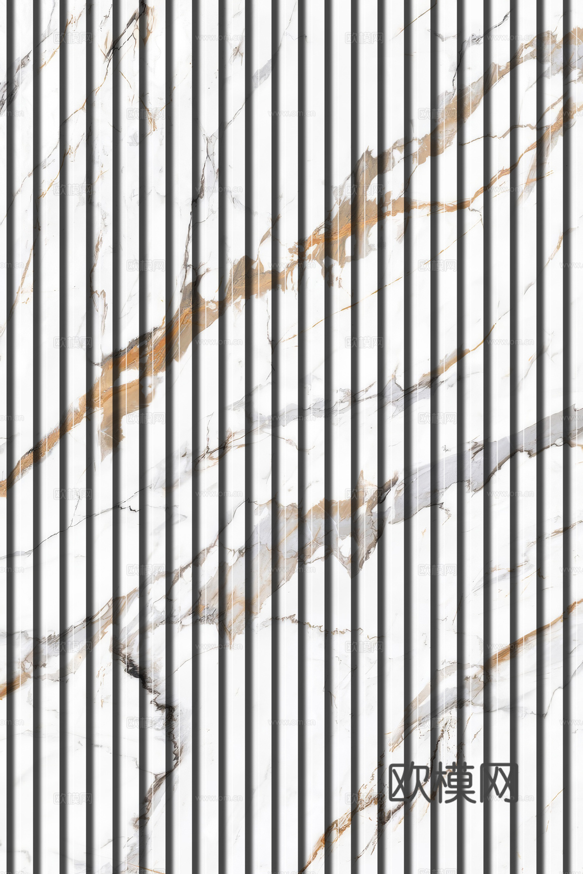 岩板石纹拉槽格栅长城板下载（渲染图2）