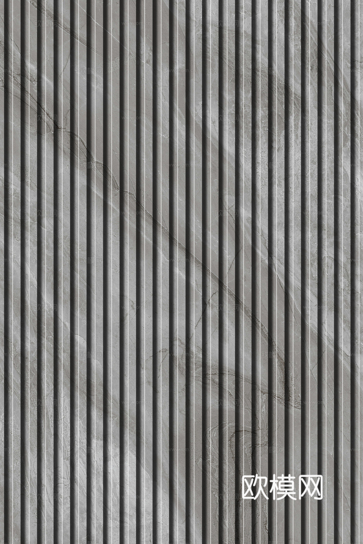 岩板大理石纹拉槽长城板格栅背景墙下载（渲染图1）