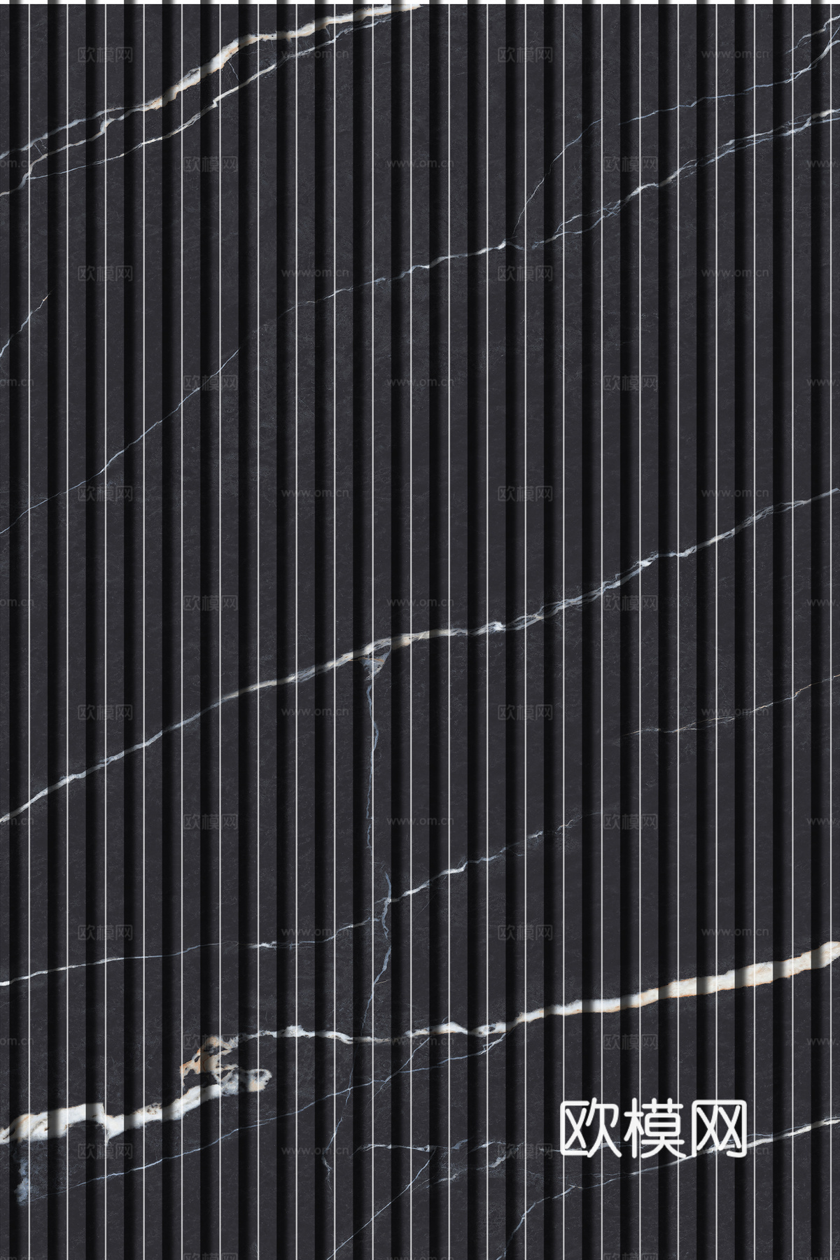 岩板大理石纹拉槽长城板格栅背景墙下载（渲染图2）