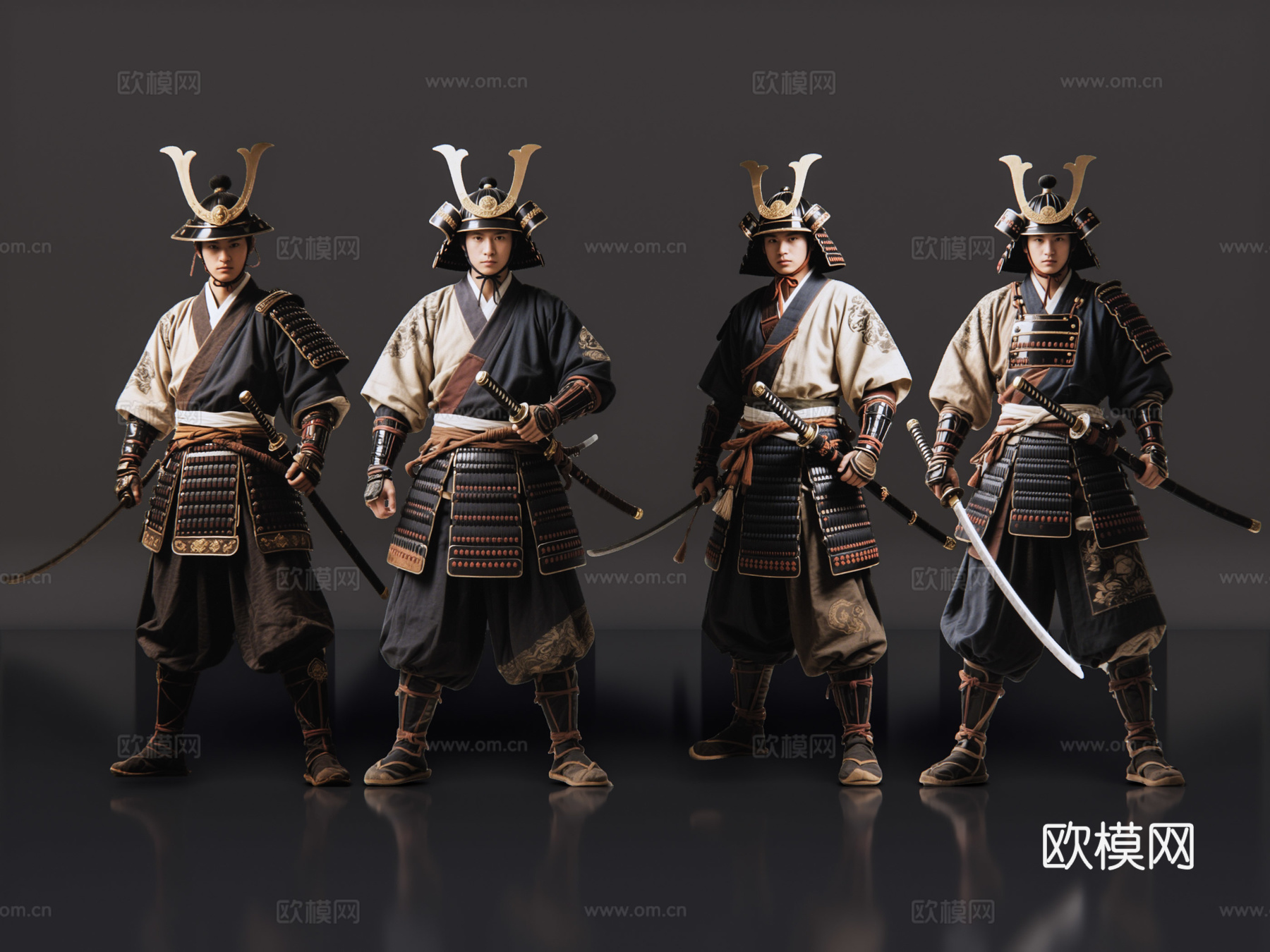 2D古装人物 日本倭寇 东瀛武士 东瀛士兵 小日子su模型