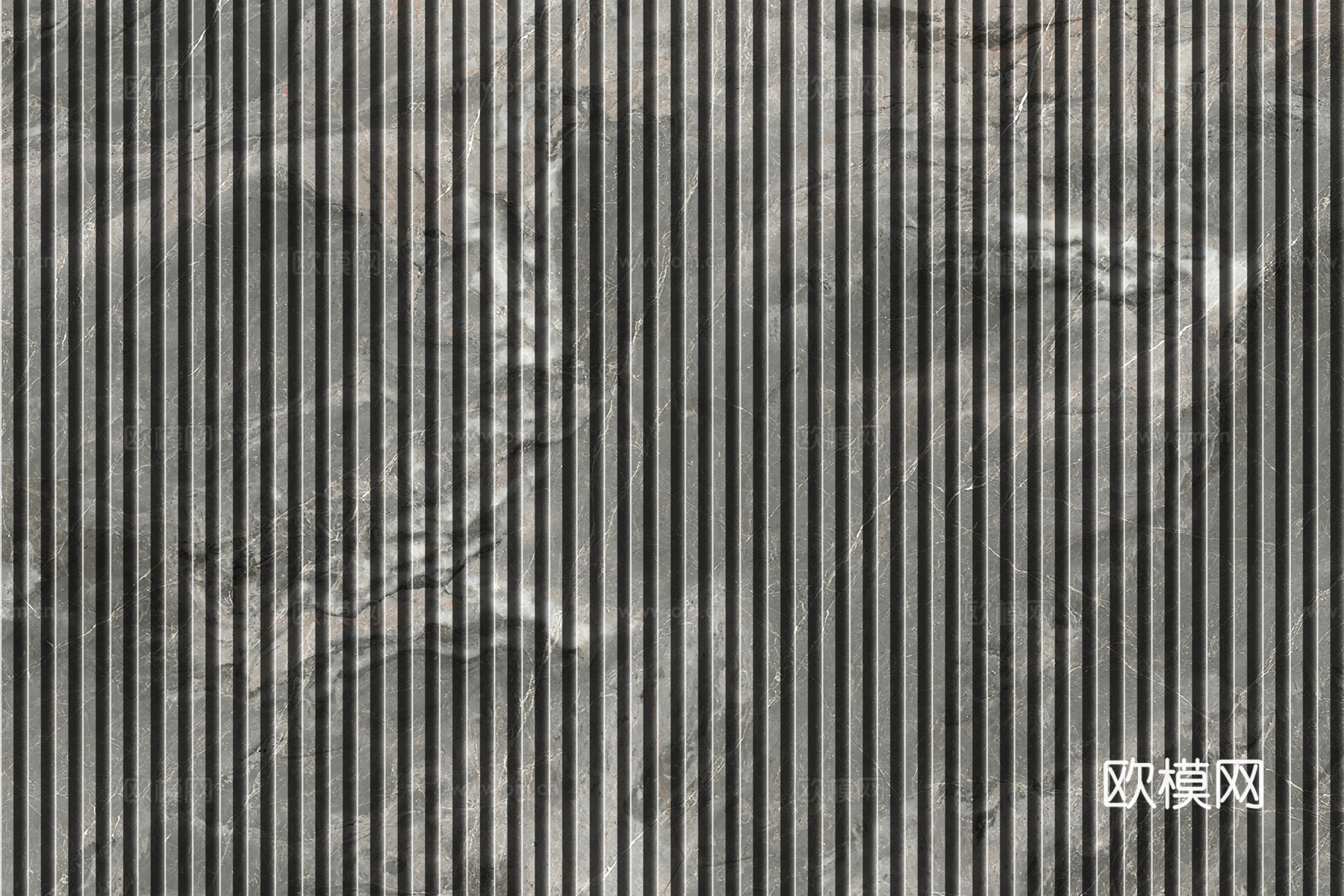 岩板大理石纹拉槽长城板格栅背景墙下载（渲染图2）