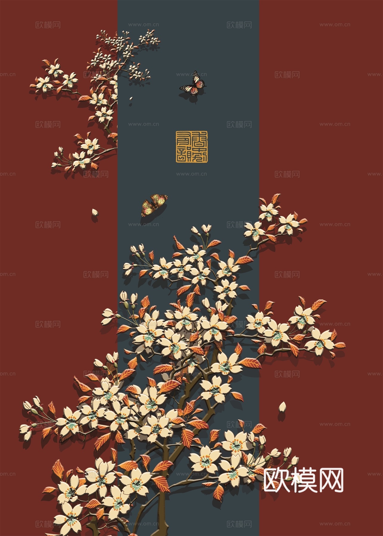 中式新中式抽象壁画挂画