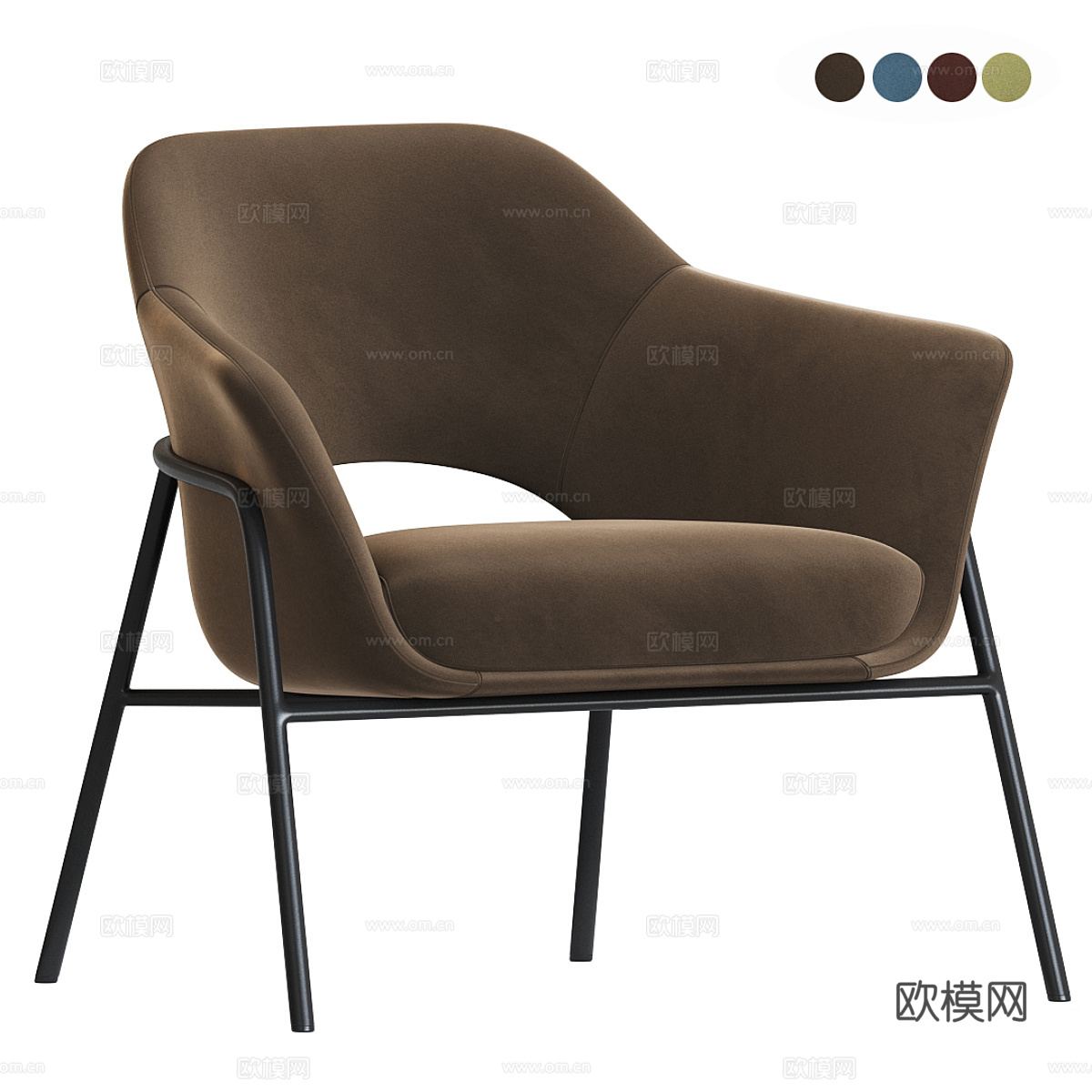 现代意式布艺休闲椅3d模型