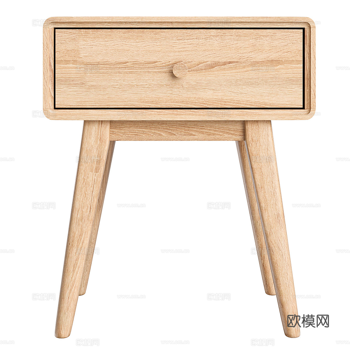 现代北欧原木风床头柜3d模型