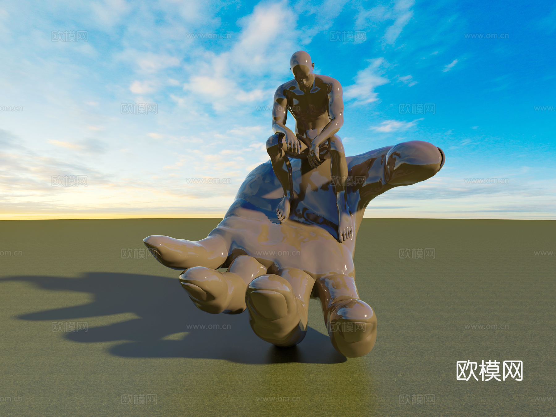 人物手掌雕塑3d模型
