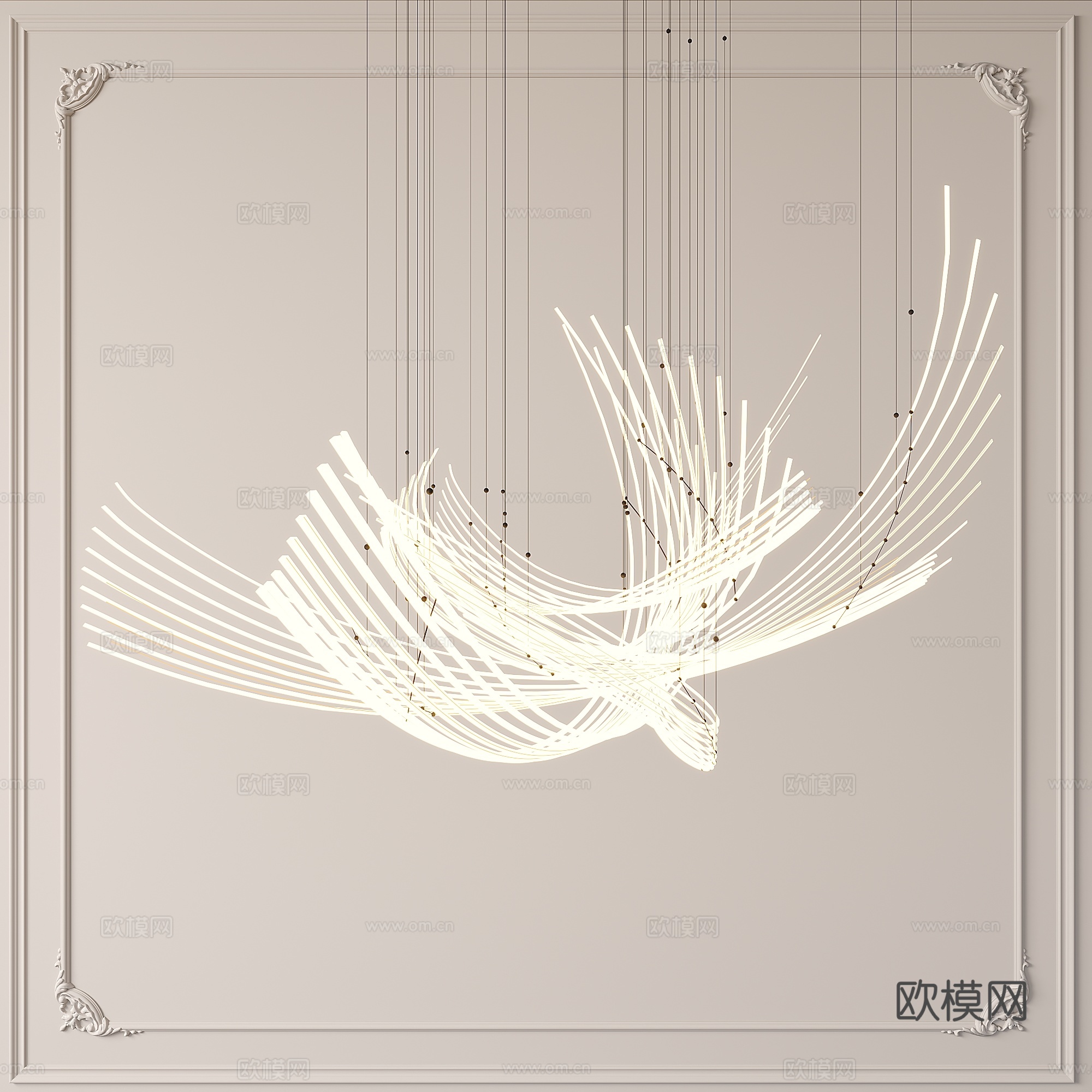 现代装饰吊灯3d模型